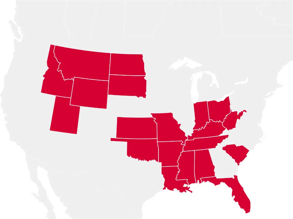 Map showing red states conservatives can safely flee to